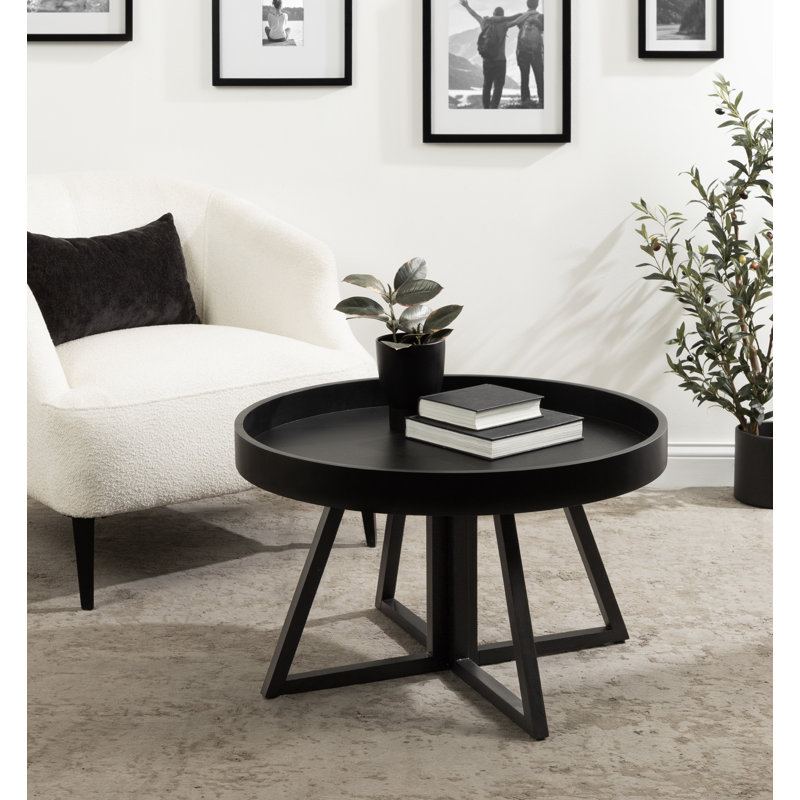 Dawndee Solid Wood Single Coffee Table, Black