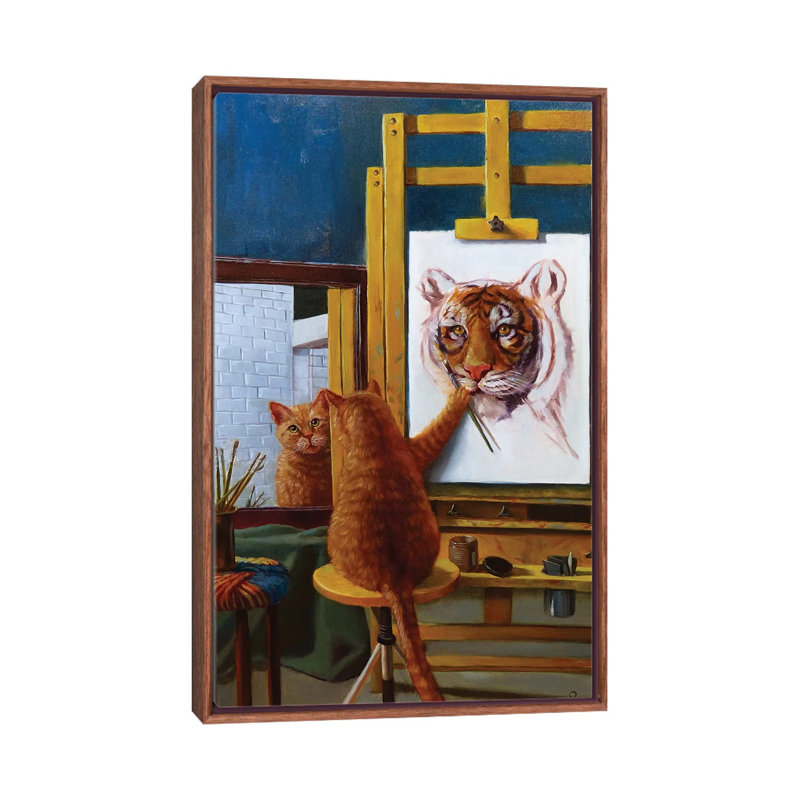 Norman Catwell, art encadré, H 26 po x l 18 po x 1,5 po, Toile classique avec cadre brun