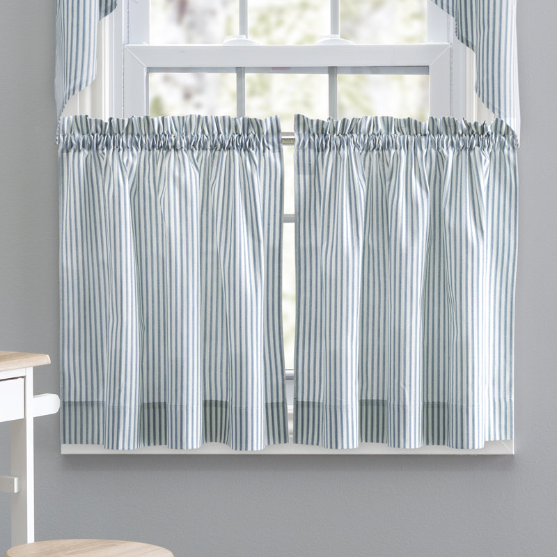 Rideau café Charis Tiers, Bleu, l 56 po x L 24 po