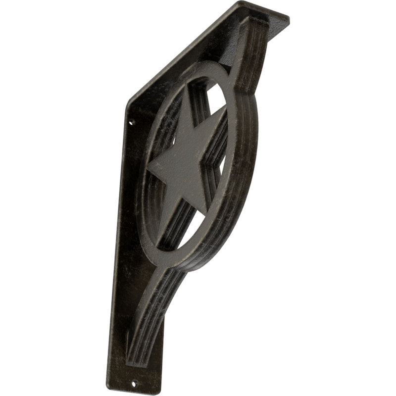 Support en fer forgé Austin, Argenté antique chaleureux, H 10 po x l 2 po x P 7,5 po