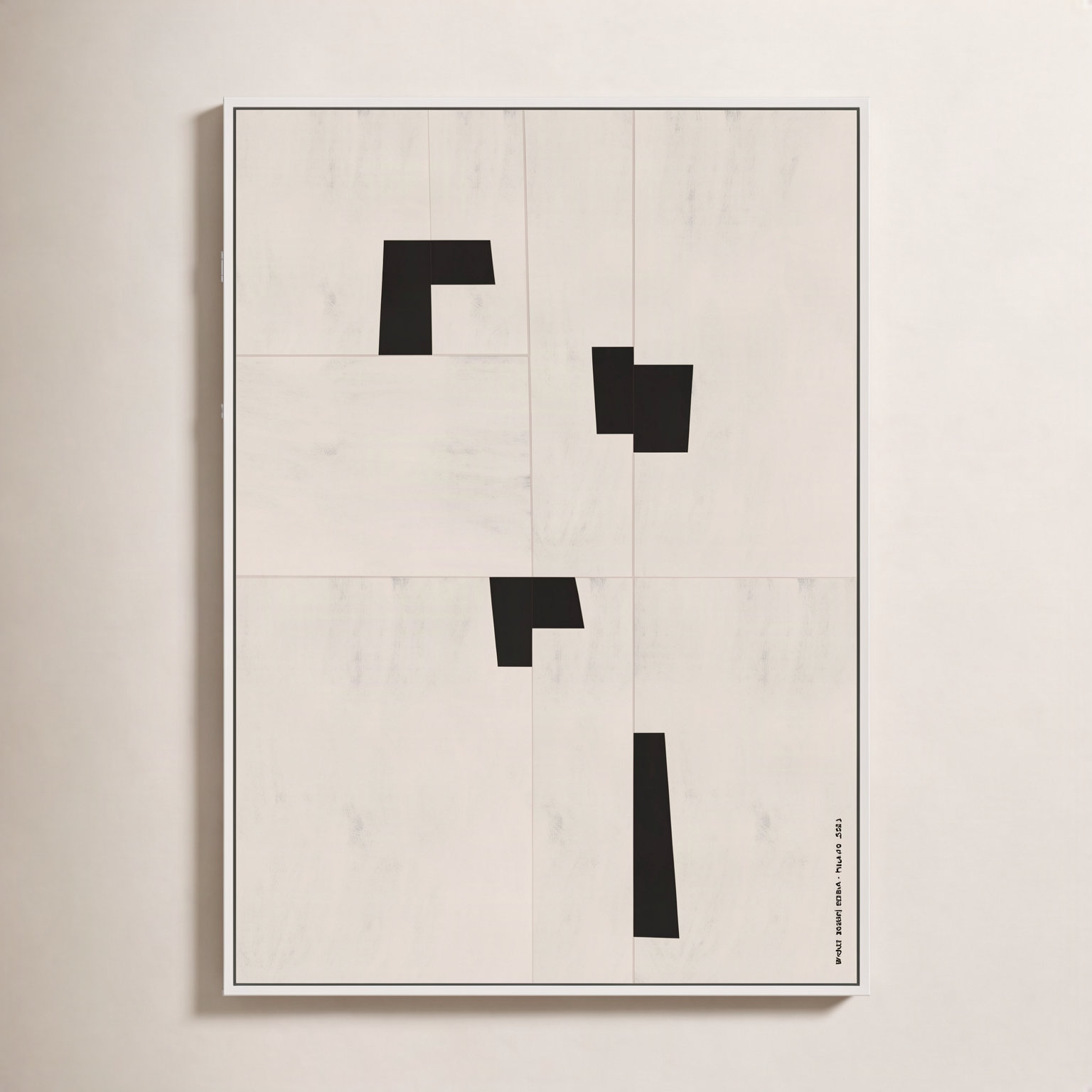 Scattered 1 by Romina Gadler, White Canvas Framed, 50" H x 35" W