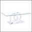 Contemporary Style Glass-Top MDF Coffee Table with White Base - Ideal for Modern Living and Lounge Areas