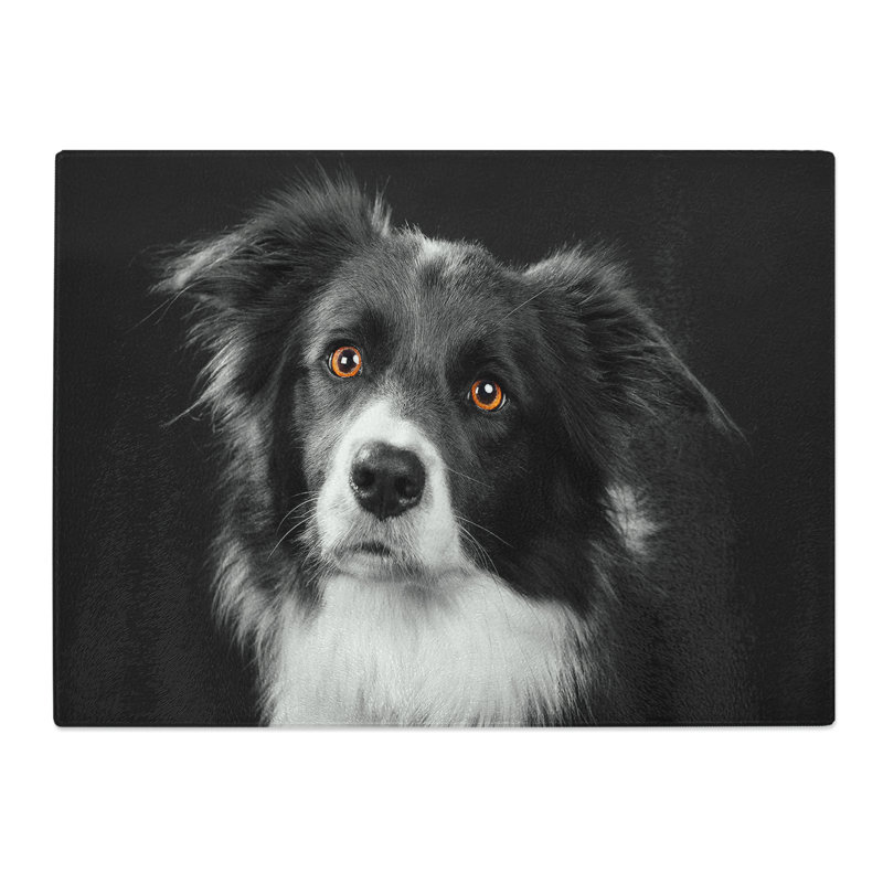 Border Collie Dog 2 Art  Glass Chopping Board