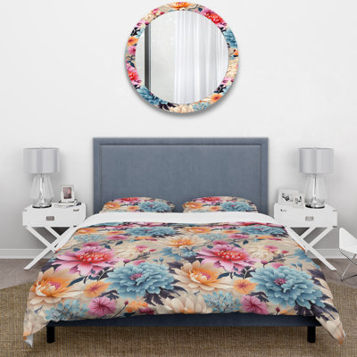 Ensemble de housse de couette Pink Boho Floral Treasures