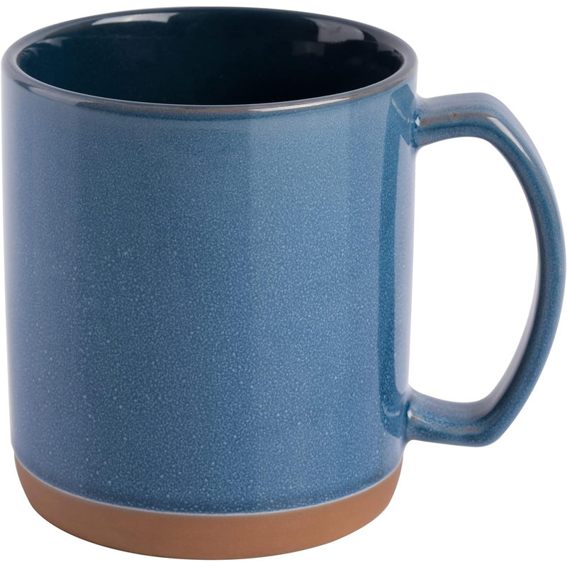Assorted Color Ceramic 18.5 OZ Mug Set with Glossy Finish
