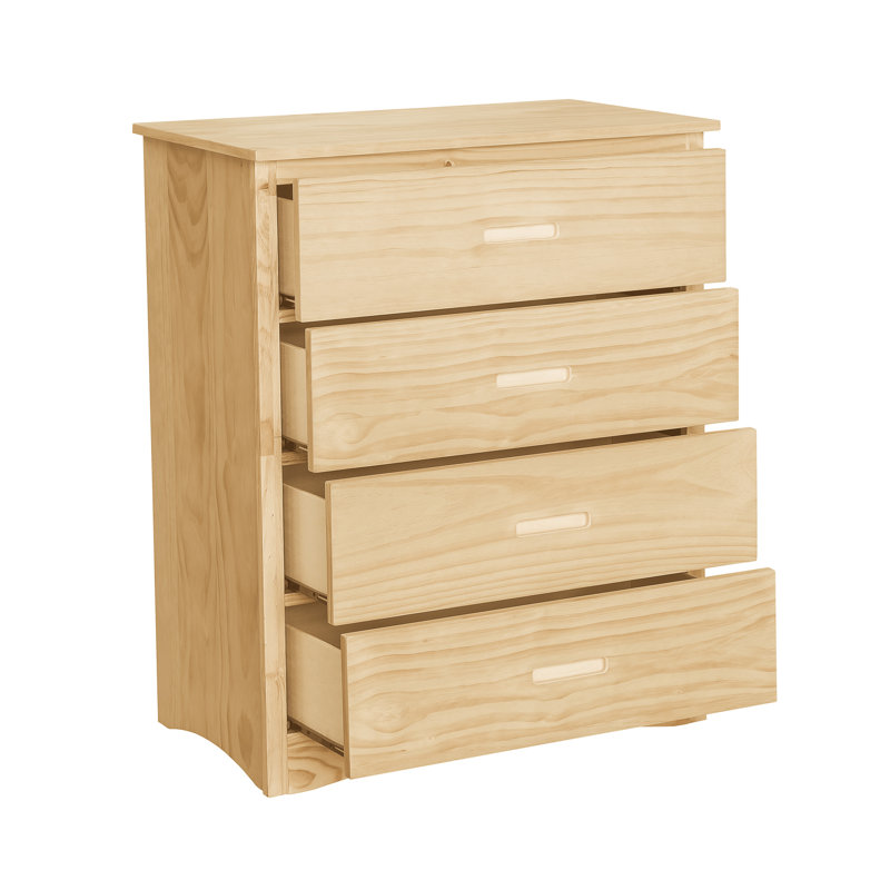 Commode de chambre 4 tiroirs en pin naturel Natural Idée de cadeau