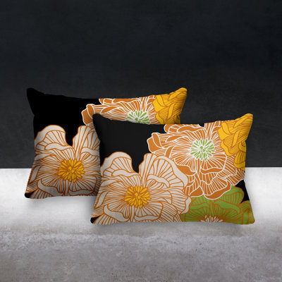 Polyester/Polyester Blend Lumbar Rectangular Indoor/Outdoor Pillow Cover & Insert