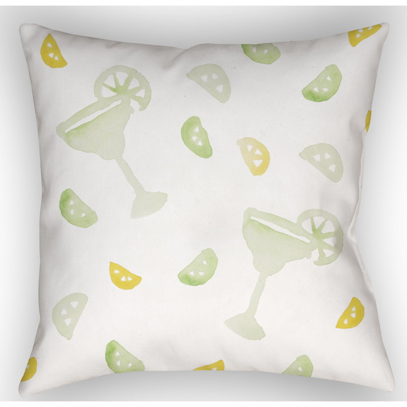  Margarita Indoor/Outdoor Throw Pillow, 18" H x 18" W x 4" D