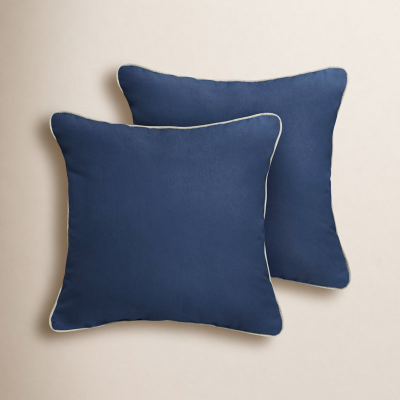 Housse et insert de coussin décoratif intérieur / extérieur Estrada Sunbrella, 22 po x 22 po, Marine