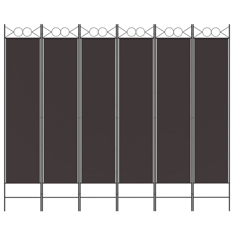 Casida Folding Room Divider, 6, 240 x 200 cm, Brown
