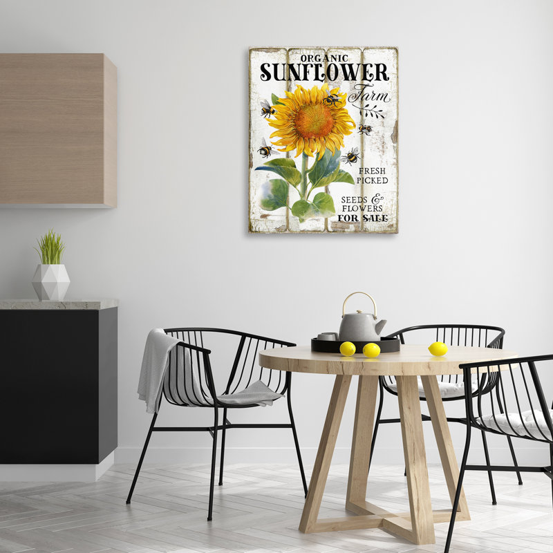 Art mural biologique sur toile de tournesol biologique par Creatif Belle bp-619_CN, H 40 po x l 30 po