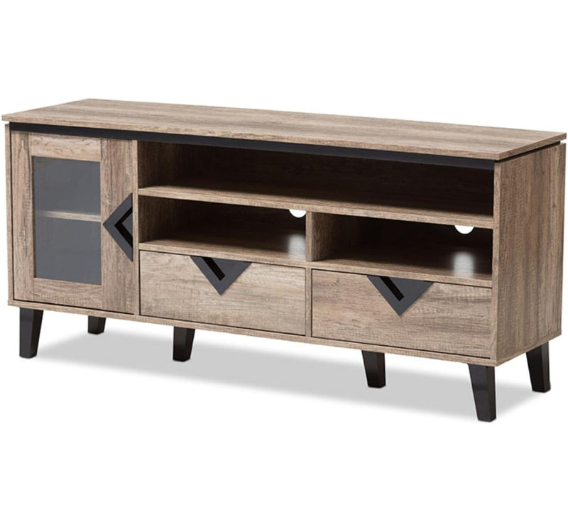  Modern TV Stand Black Triangle Handles