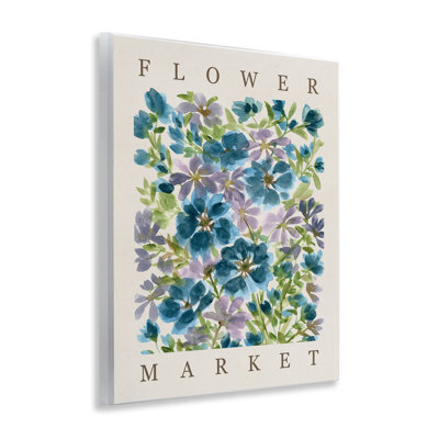 Art mural, «Flower Market Blue Blooms», conception par Yvette St. Amant