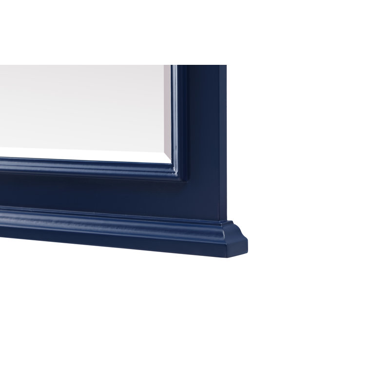Wixom Wood Flat Wall Mirror, Blue