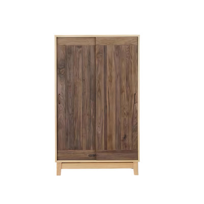 North American solid wood sliding door wardrobe