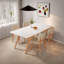 Table de style rock nordique rectangulaire blanc crème-102487753-102487755