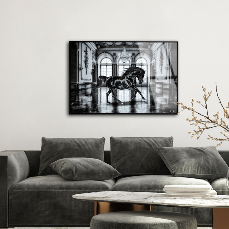 Ballroom Strut Horse Framed Acrylic, 24" H x 36" W