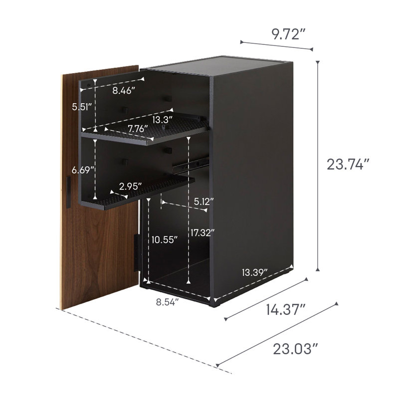 Tower Steel 23.74 " H, Black/Brown