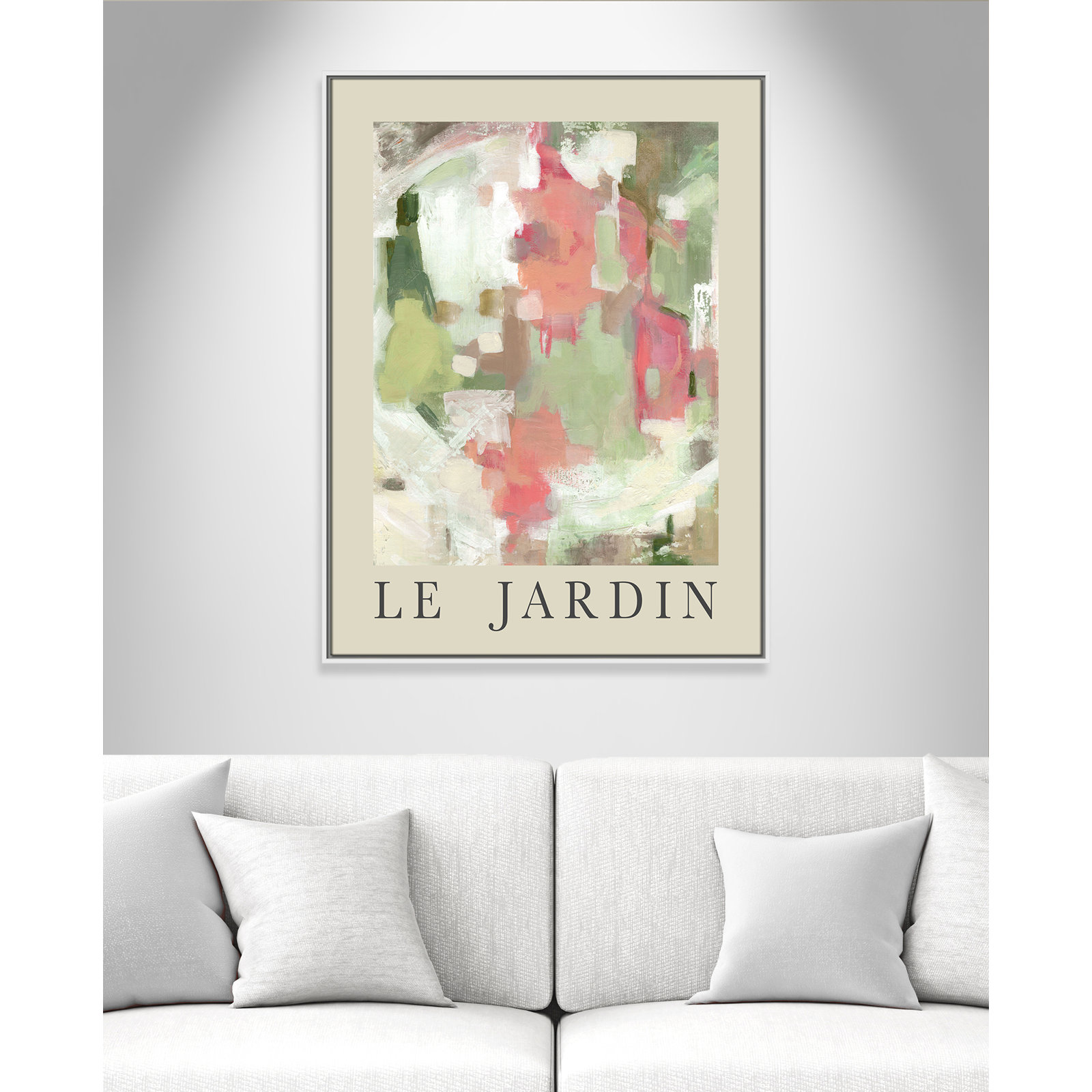 Riya "Le Jardin" Print by Carol Robinson, White Floater Frame, No, 41.5" H x 31.5" W x 2" D