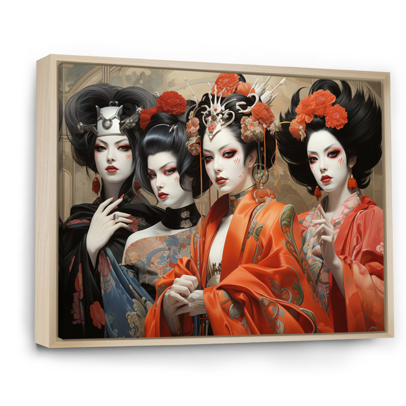 «Japon Art», art de kabaki, sur toile, H 34 po x l 44 po, Cadre naturel flottant