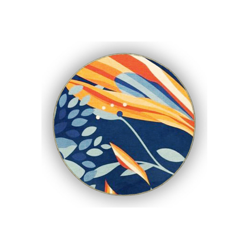 Tapis décoratif moderne à motif marine et poisson Koi, Sous-tapis carré 3 pi 3 po inclus