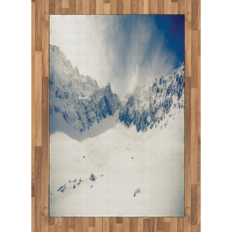 Winter High Density Long Fiber Poly Threads Decorative Area Rug Carpet, Rectangle 4' x 5'8"