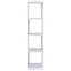 Bibliothèque géométrique à quatre niveaux avec structure en métal et étagères en MDF, encombrement au sol de seulement 39,4 cm (15,5 pouces) pour les petites pièces