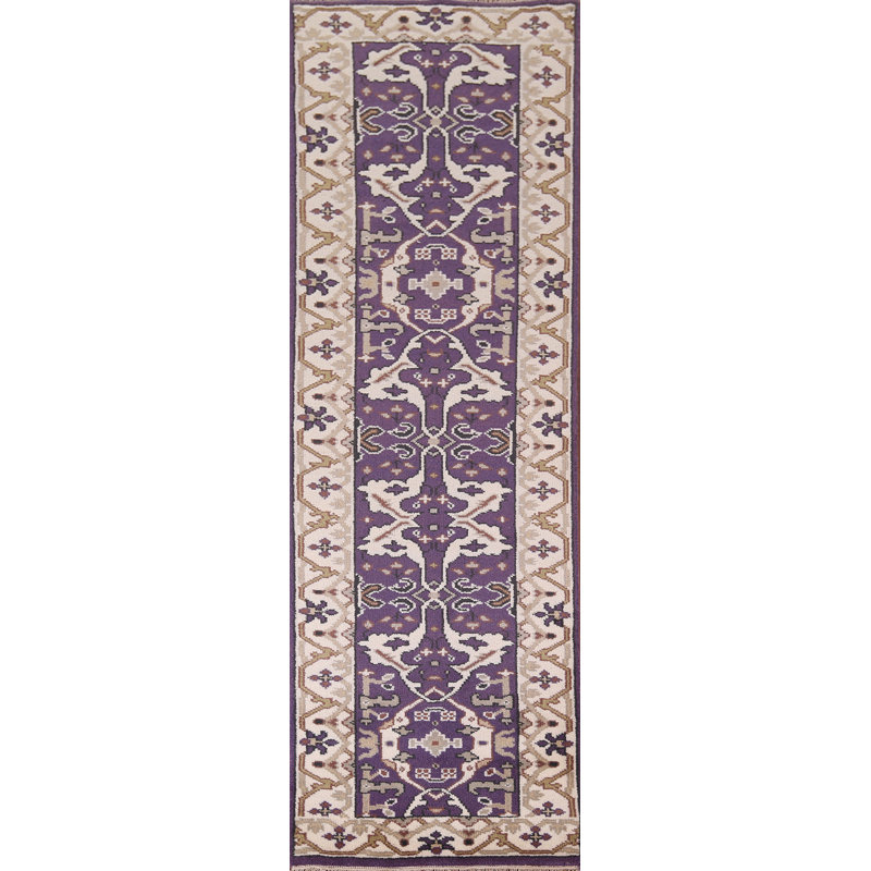 Tapis indien mauve et ivoire Oushak 3 x 10
