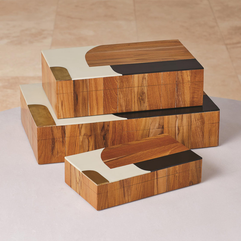 Inlaid Decorative Box, 3.5" H x 7.25" W x 12" D