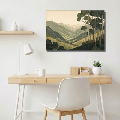 Art mural sur toile Mute Green Rolling Hills and Forest