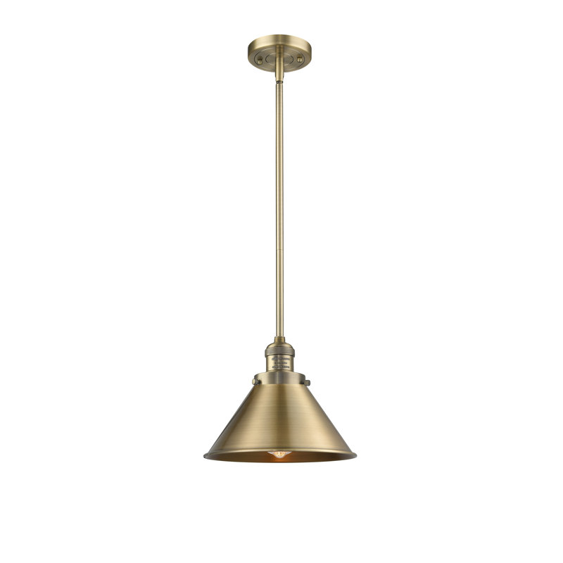 Paylor 1 - Light Single Pendant, 3.5 Watt Vintage LED Bulb, Brushed Brass, Brushed Brass