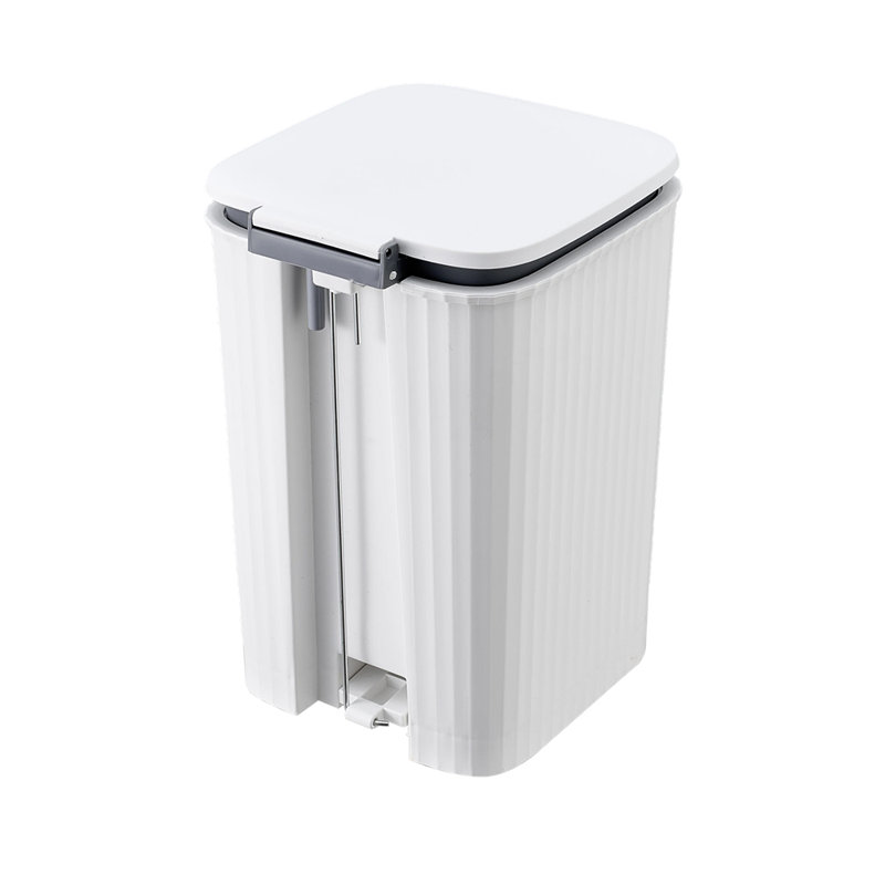 Plastic Step On Waste Bin, 28.8cm H x 23cm W x 22cm D