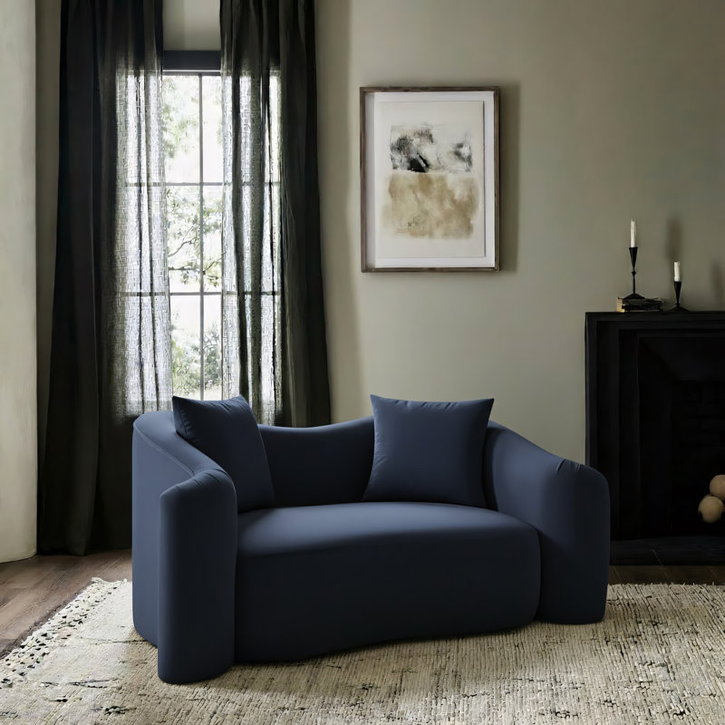 Causeuse en velours Haida, Velours marine