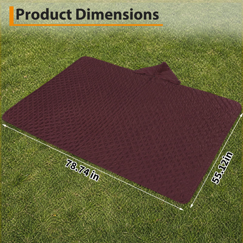 Wearable Hooded Picnic Blanket Poncho Dark Red 80x55 Inches Waterproof Windproof Fleece Camp Blanket 210T Polyester Warm Stadium Blanket Cozy Cloak for Outdoor Camping Hiking Backyard