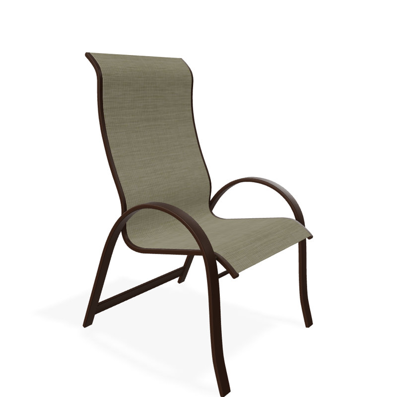 Chaise de patio empilable Hirotaka Supreme, Bristol taupe Sunbrella®, Kona texturé