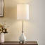 Lampe de table en céramique glam 33 po avec abat-jour pré-assemblé et chaînette pour le salon de la chambre à coucher 33 po-977756168