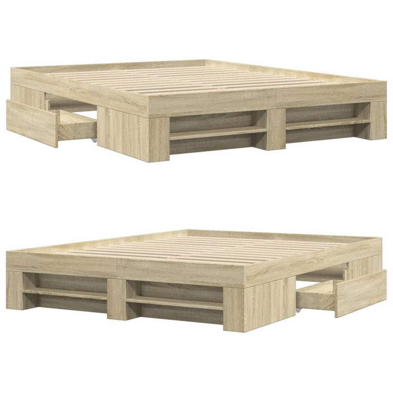 Abhijith Storage Bed, Sonoma Oak, Kingsize (5')