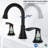 Matte Black 8 Inch Widespread Bathroom Faucet - 2 Handles, 3 Holes, 360 Swivel Spout, Surface, Setup Method 2 8" Hole Corrosion Proof Finish, Water Efficient, Simple Install Manual-121616005