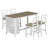 Rural Style 5-Piece Dining Table Set with 4 Padded Chairs and Built-in Storage for Dining Room-1241093996