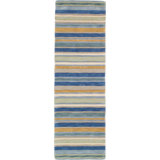 Sheffield Striped Handmade Tufted Wool Blue/Beige/Green Area Rug