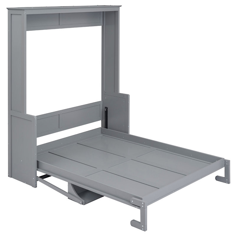 Grand lit escamotable avec tablette, Gris