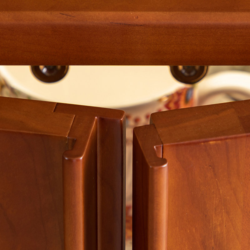 Arched Display Cabinet with Cane Panels, Brown