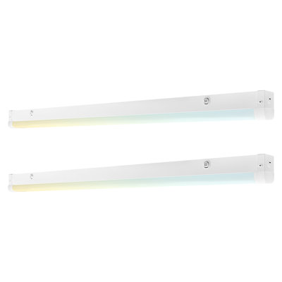 Éclairage linéaire à DEL de 48 pouces Luxrite, 3CCT sélectionnable, 20W / 30W / 40W, 2600-5200 lumens, à intensité variable, 120-277V, lumière d'atelier commerciale, classé humide, paquet de 2 DLC