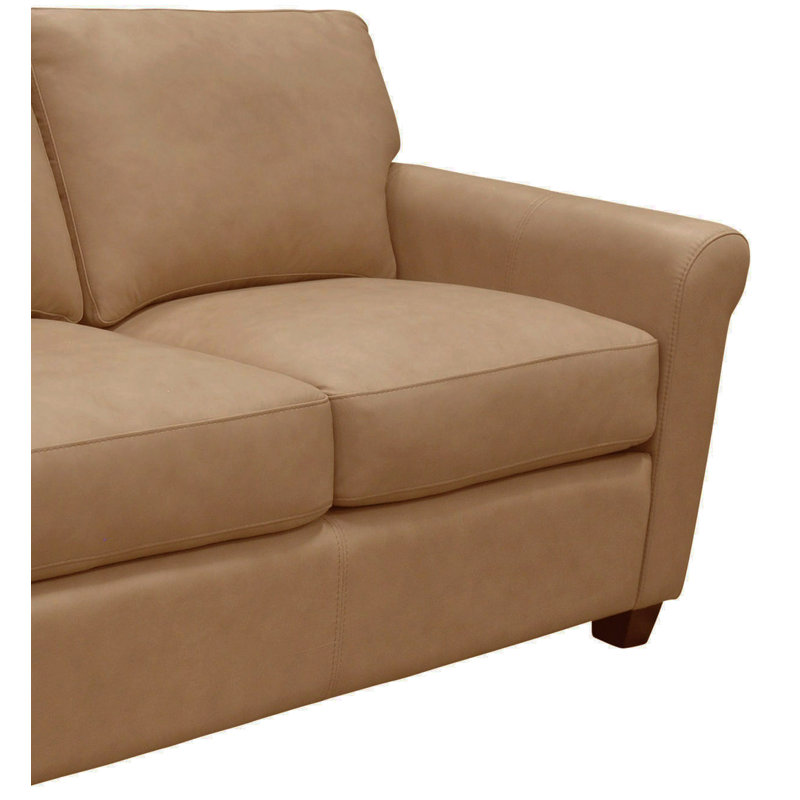 Causeuse roulée en cuir véritable 61 po Fardows