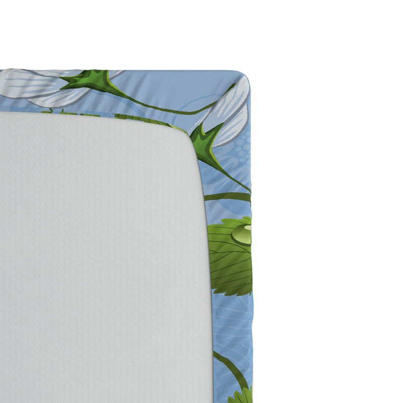 Microfiber Floral Fitted Sheet, Full Fitted Sheet