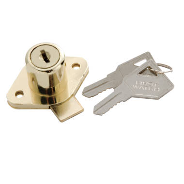 Prime-Line 7/8-In. Brass Drawer/ Cabinet Lock U 10665