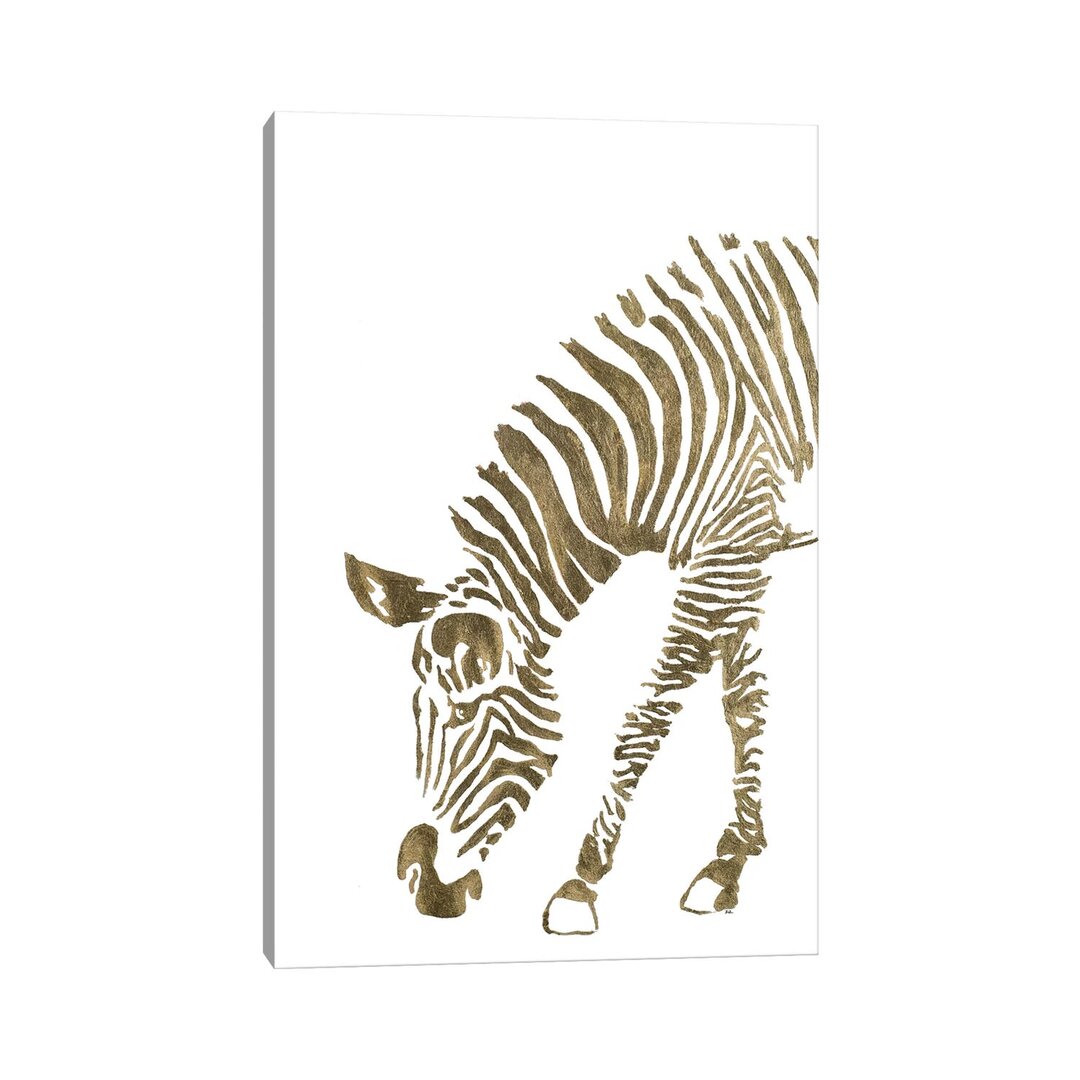 Gold Zebra von Patricia Pinto - Galerie-verpackte Leinwand Giclée