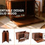 Caisse pour chien pliable en bois massif de 43 po avec mangeoire pivotante à 360 °, table de bout multifonctionnelle pour animal de compagnie, plateau amovible pour chenil portable, style intérieur / extérieur adapté, effet de nuance tactile couleur noyer