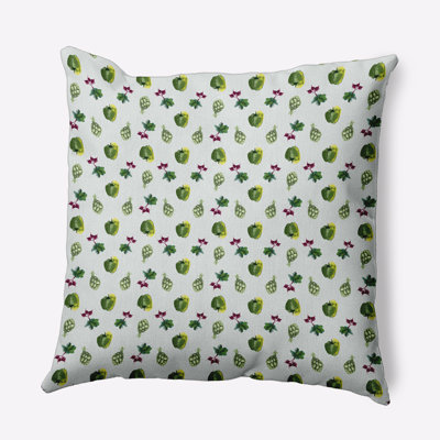 E By Design Floral Polyester Throw Pillow In White