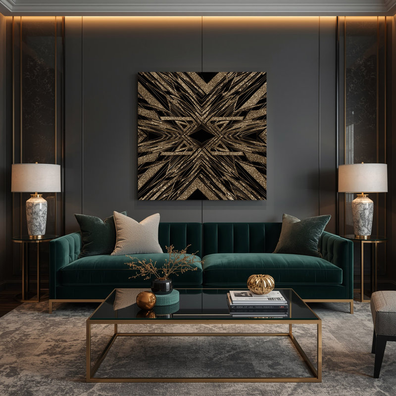 Op Art 76 Brown Canvas Wall Art, 12" H x 12" W